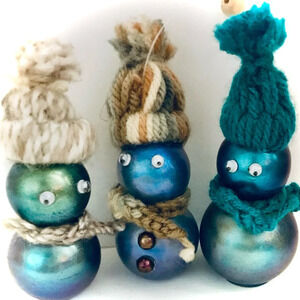 Handmade Christmas Ornaments with Crochet Hats